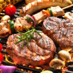 steak and barbecue on the grill